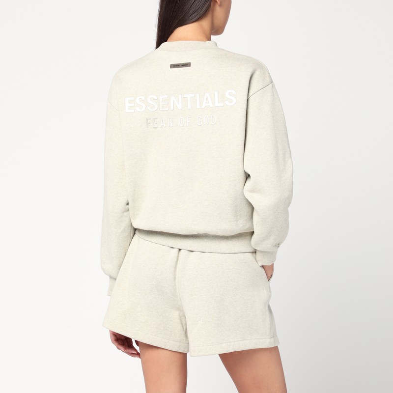 Essentials Greige Brushed Cotton Sweatshirt In Gray
