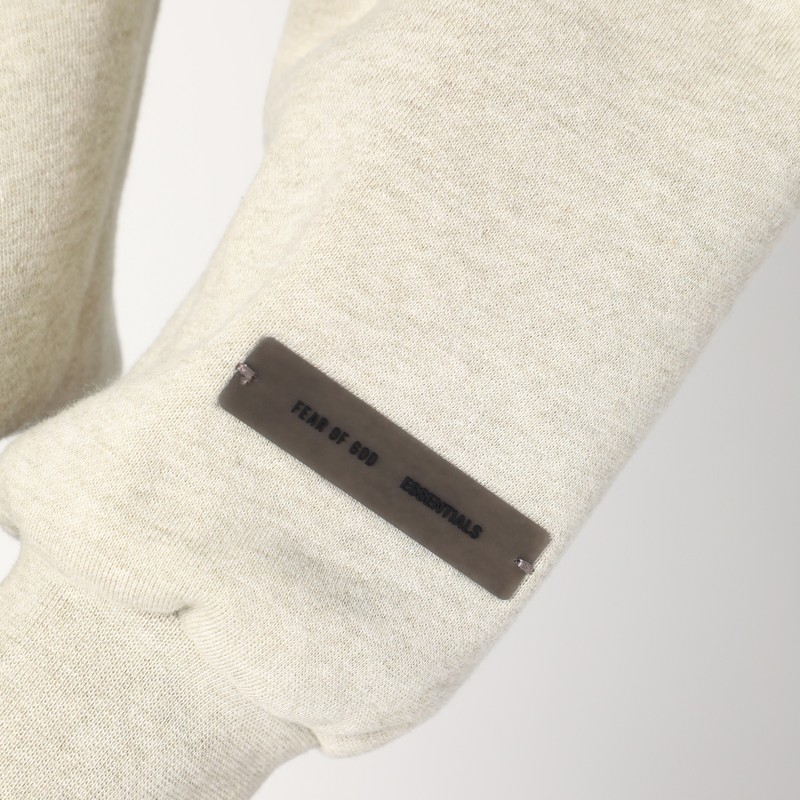 Essentials Greige Brushed Cotton Sweatshirt In Gray