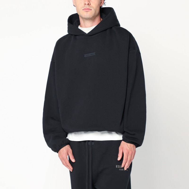 Black brushed cotton sweatshirt