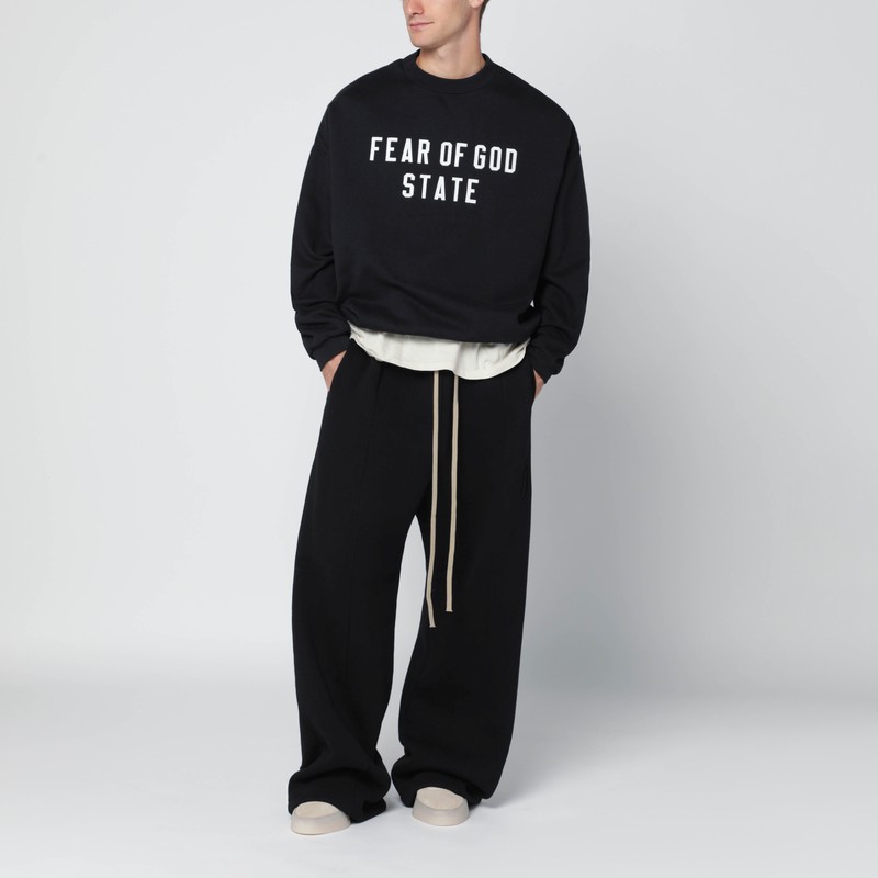 Essentials Black 90's Crewneck Sweatshirt In Black