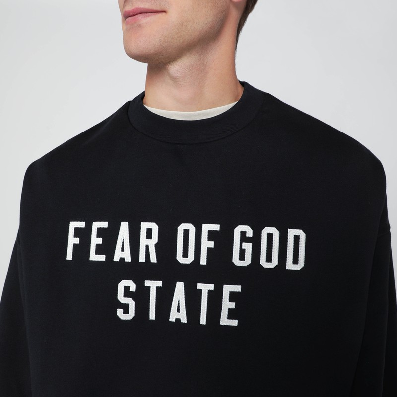 Essentials Black 90's Crewneck Sweatshirt In Black