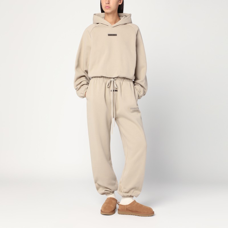 Essentials Greige Brushed Cotton Sweatshirt In Nude