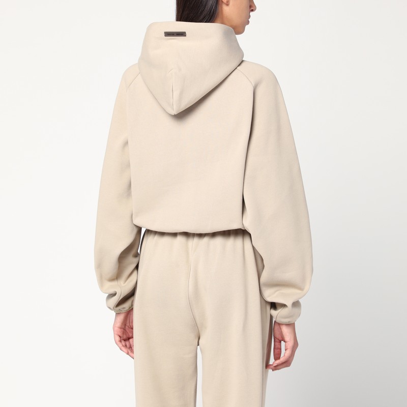 Essentials Greige Brushed Cotton Sweatshirt In Nude