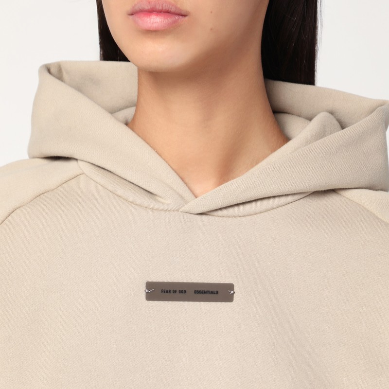 Essentials Greige Brushed Cotton Sweatshirt In Nude