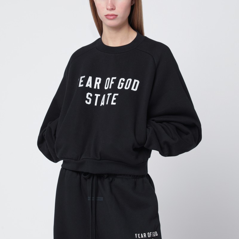 Essentials Black 90's Crewneck Sweatshirt