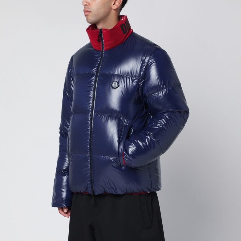 Reversible and convertible red/blue Throttle down jacket