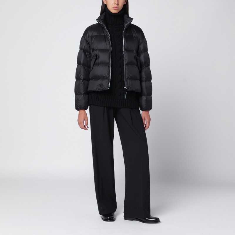 Moncler X Edward Enninful Black Zip Down Jacket In Black