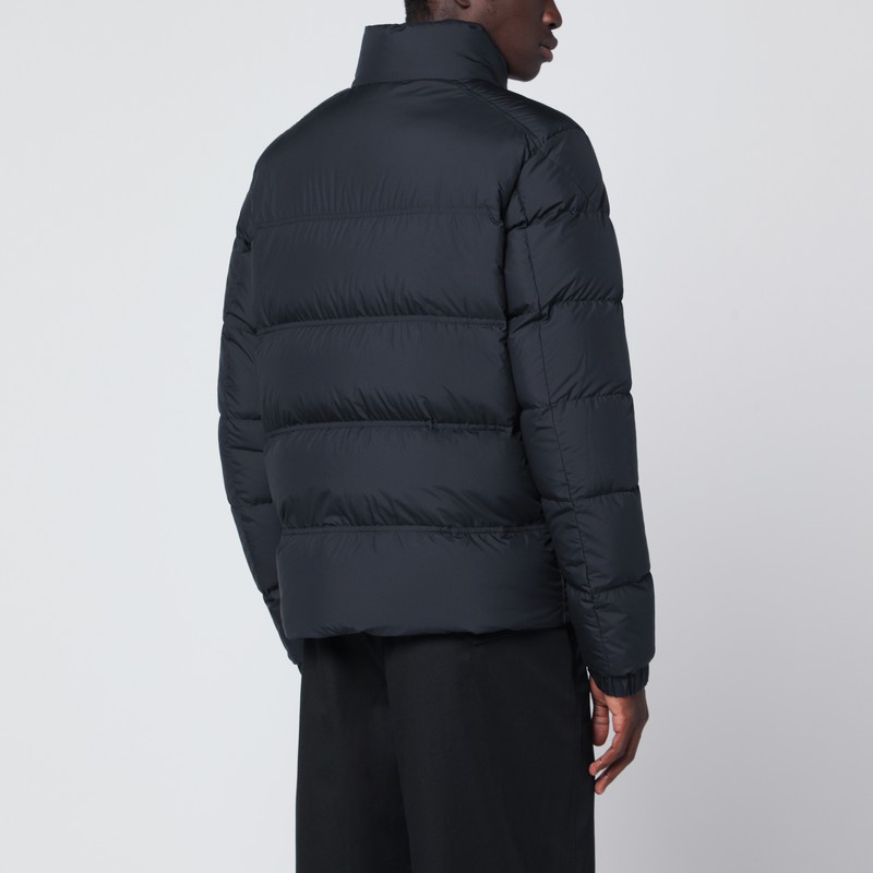 Moncler Blue Zip Jacket In Black
