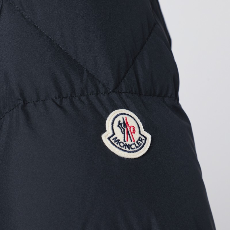 Moncler Blue Zip Jacket In Black