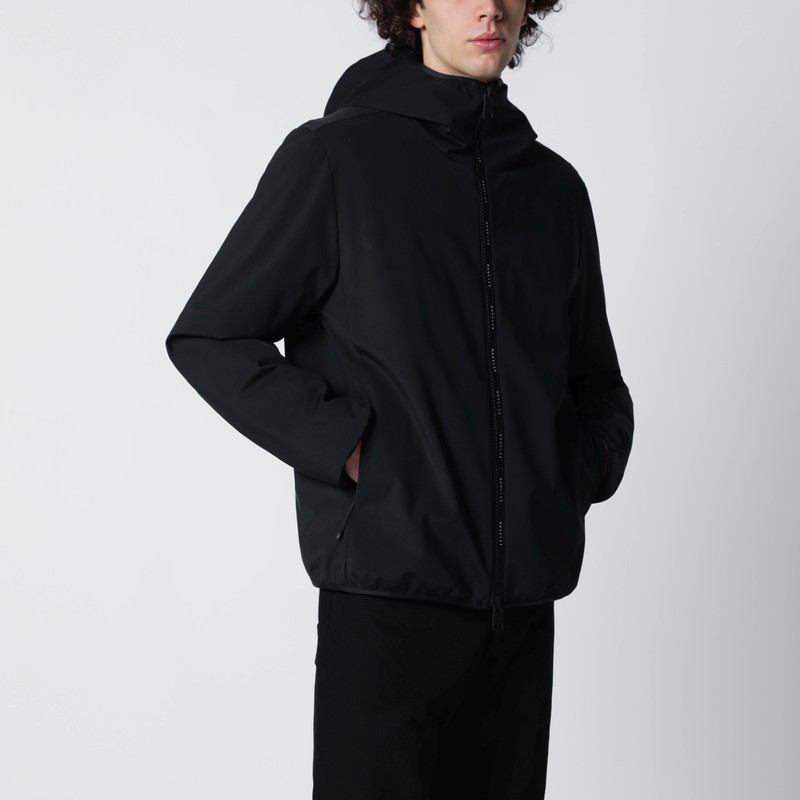 Batisse short padded jacket with hood in black