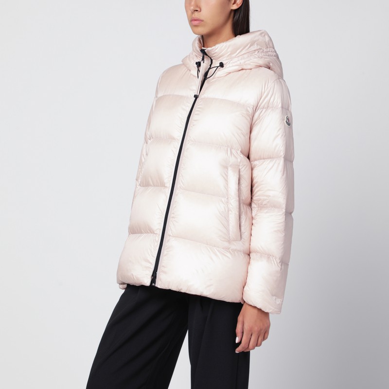 Light pink zip-up down jacket