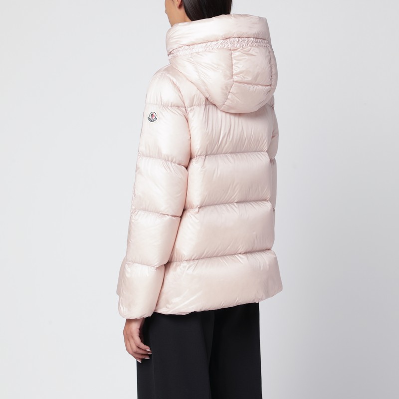 Moncler Light Pink Zip-up Down Jacket In Pink