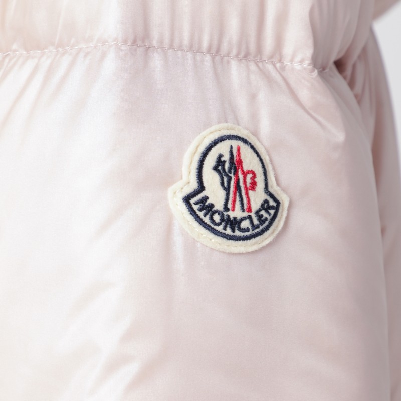 Moncler Light Pink Zip-up Down Jacket In Pink