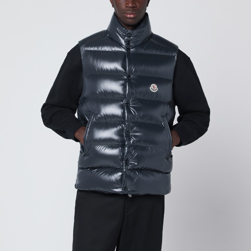 Shiny midnight blue padded vest