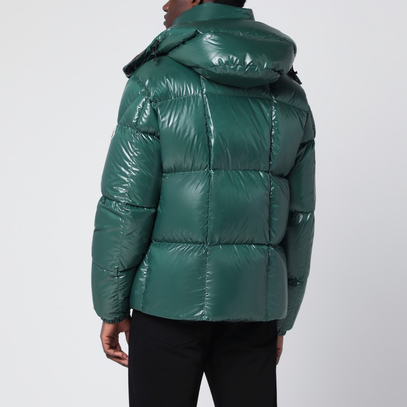 Moncler Parana Glossy Hooded Short Down Jacket Clothing In Green