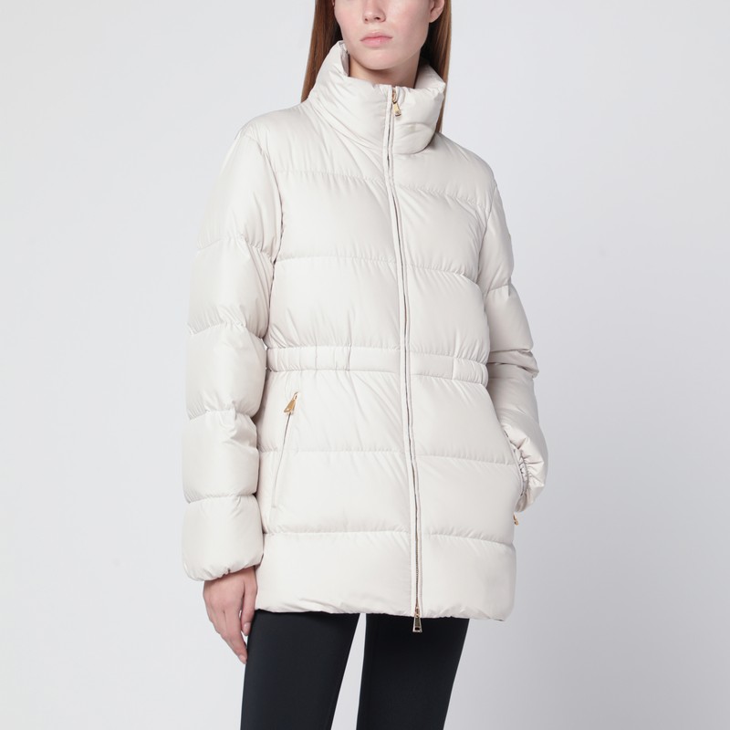 White zip-up down jacket