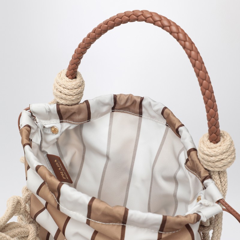 ショルダーバッグ・ポシェット PRADA PRADA NOUE MEDIUM BAG IN ROPE/CAMEL Prada Prada NouÃ© medium bag in rope/camel - Tote Bags