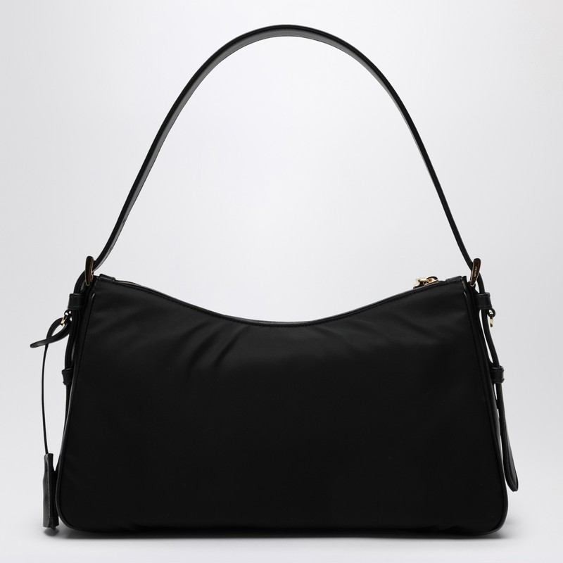 【PRADA】AIMEE RE-NYLON AND LEATHER SHOULDER BAG Prada Aimee Large Re-Nylon & Leather Shoulder Bag with