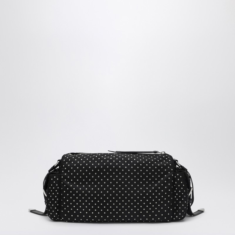 PRADA PRADA | BLACK RE-NYLON BAG WITH STUDS