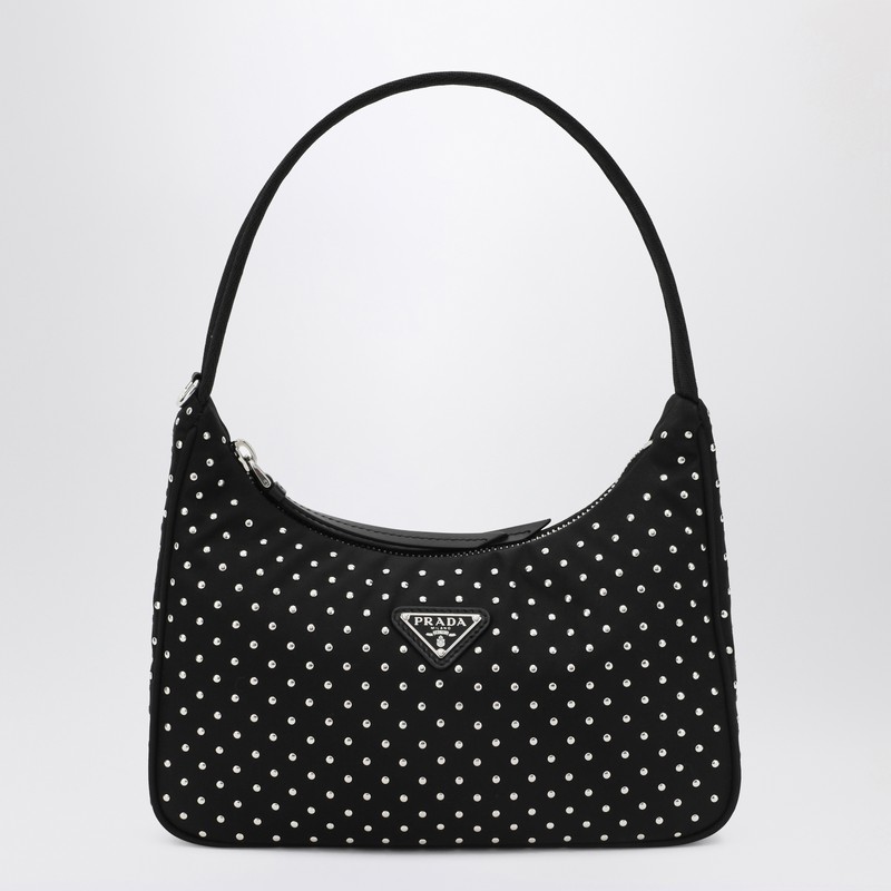 Black Re-Edition handbag with studs