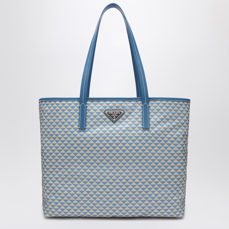 Light blue bag in printed Re-Nylon