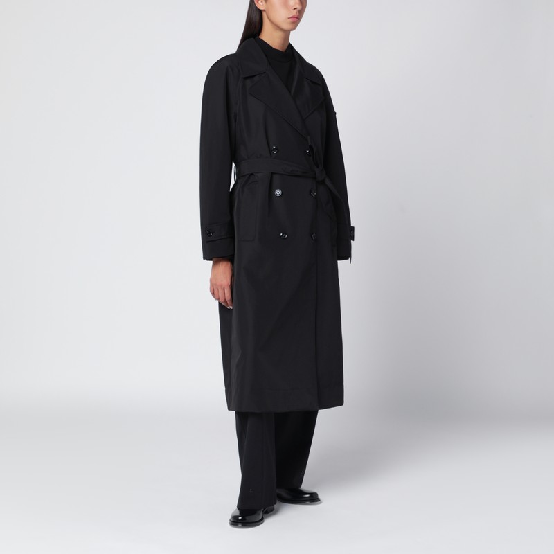 Moncler X Edward Enninful Double-breasted Trench Coat With Belt In Black