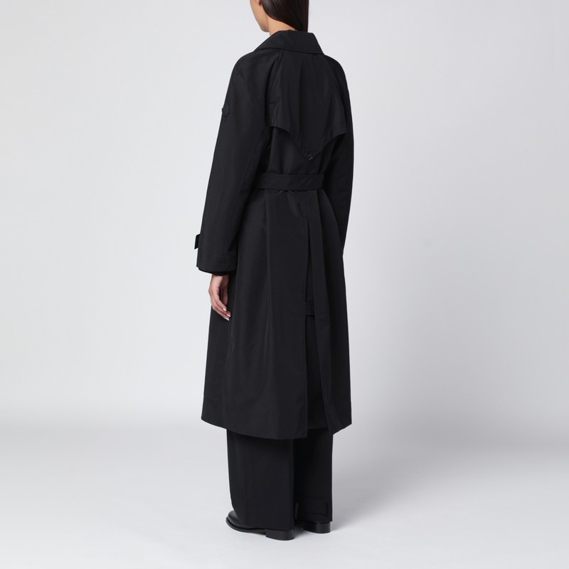 Moncler X Edward Enninful Double-breasted Trench Coat With Belt In Black