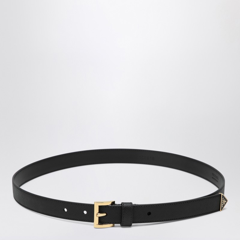 Black Saffiano leather belt