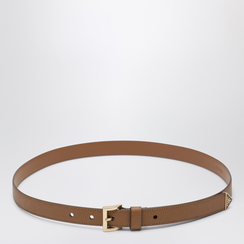 Caramel Saffiano leather belt
