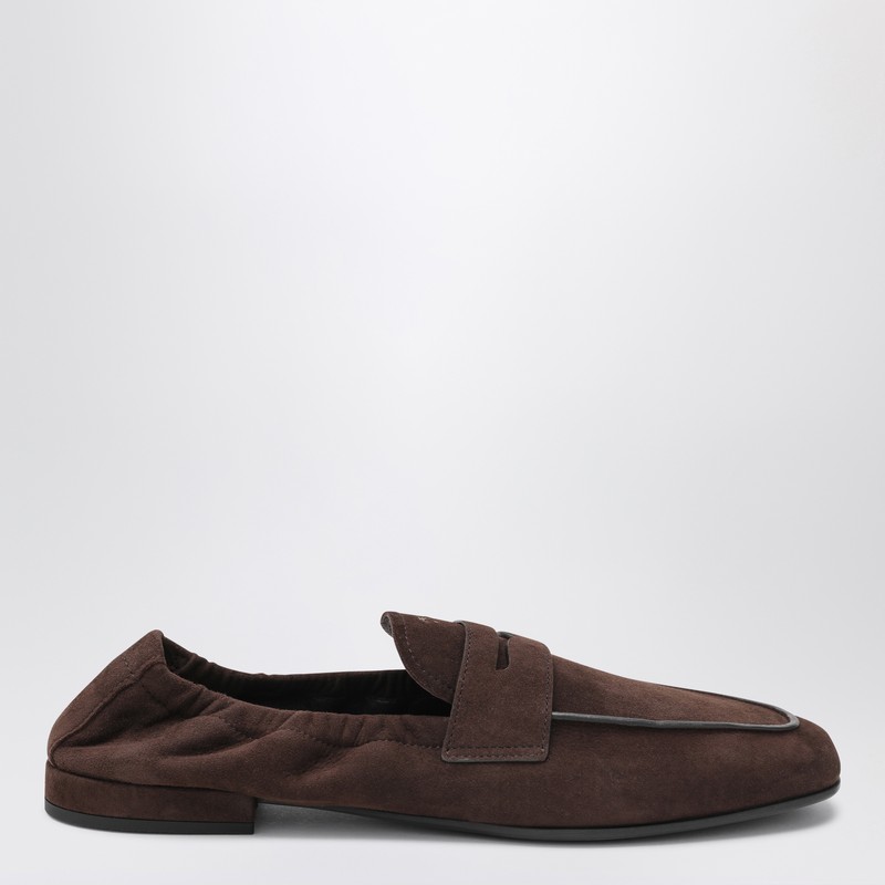Brown suede moccasin