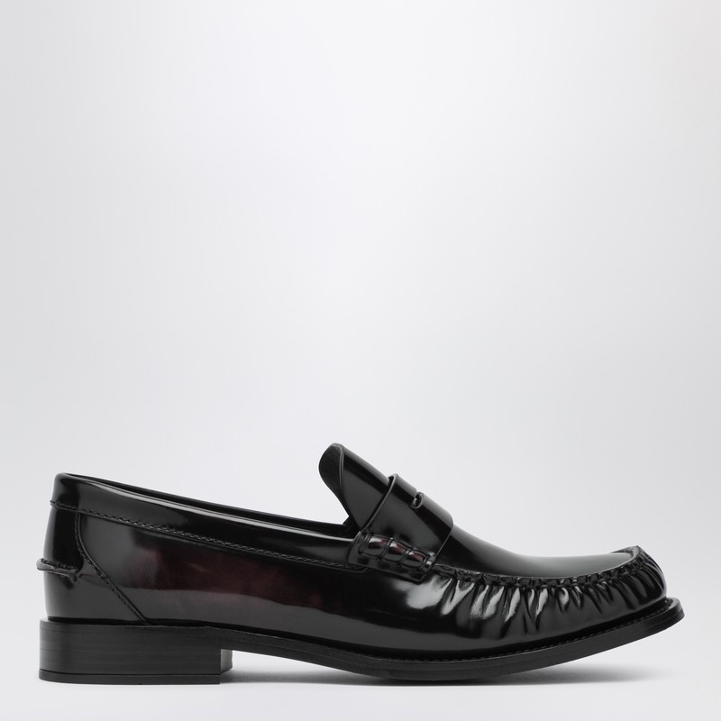 Cordovan polished leather loafers