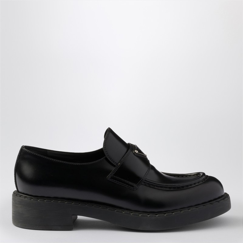 Chocolate loafers in black brushed leather