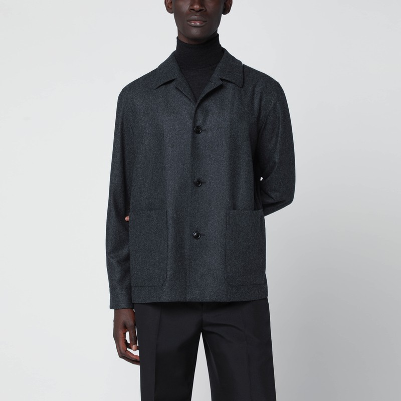 Grey wool overshirt