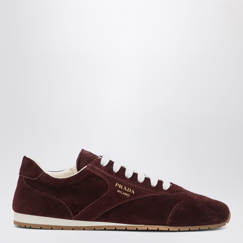 Burgundy suede sneakers
