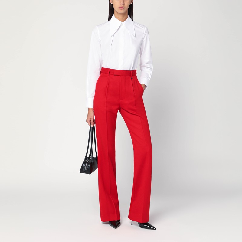 Vivienne Westwood Red Flared Pants In Wool In Red