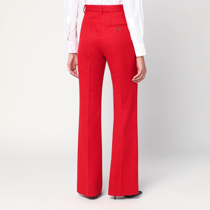 Vivienne Westwood Red Flared Pants In Wool In Red