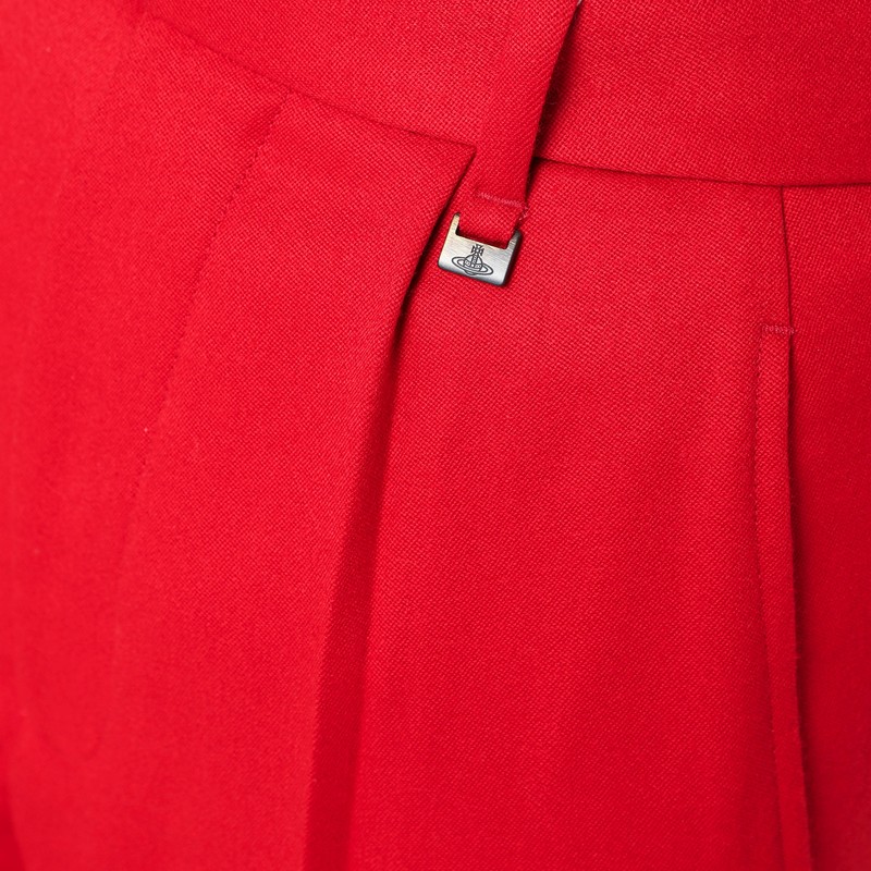 Vivienne Westwood Red Flared Pants In Wool In Red