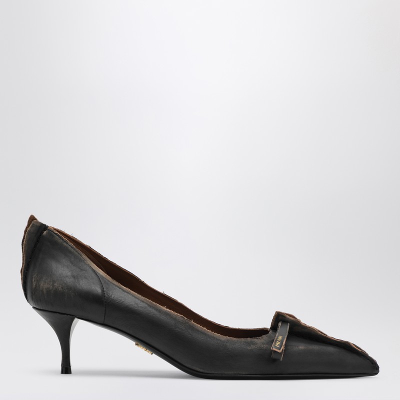 Antique leather black/tan pumps