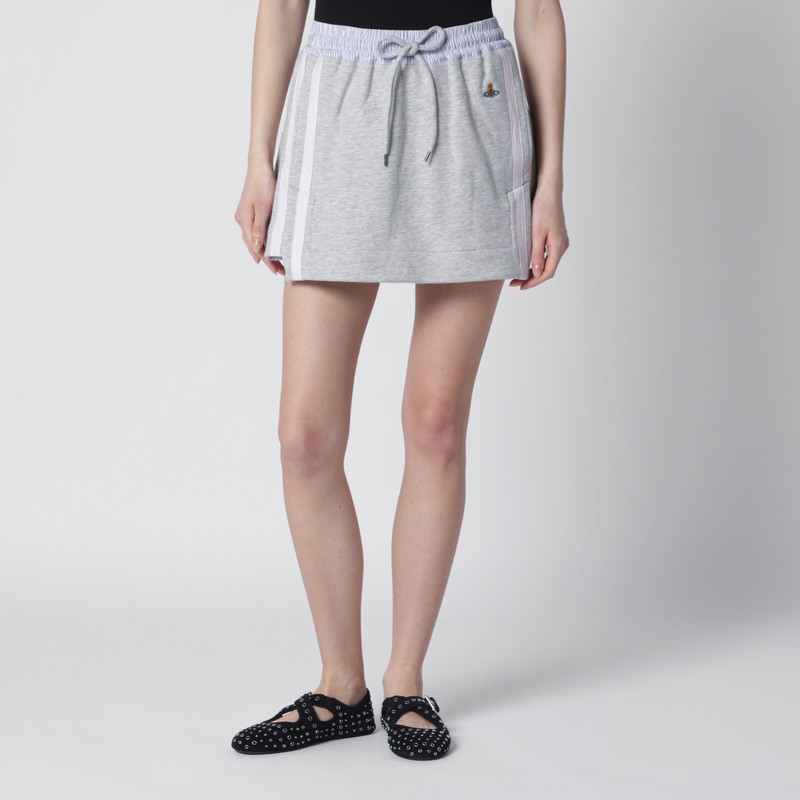Grey mini skirt with Orb logo