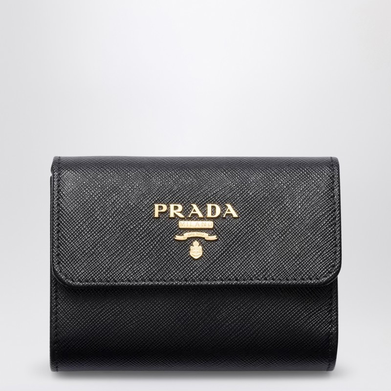 Small black Saffiano wallet