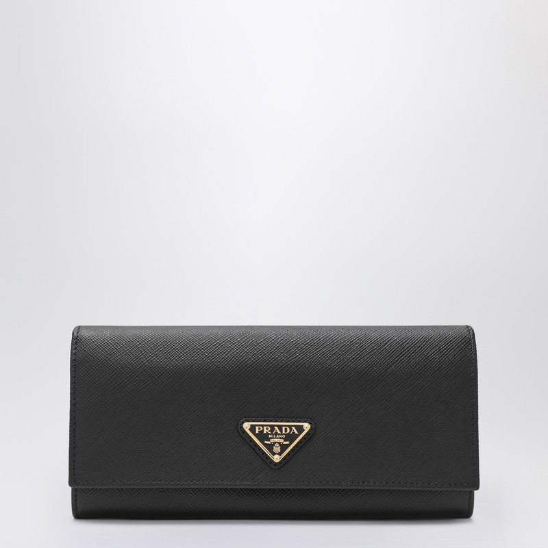 Large wallet in black Saffiano
