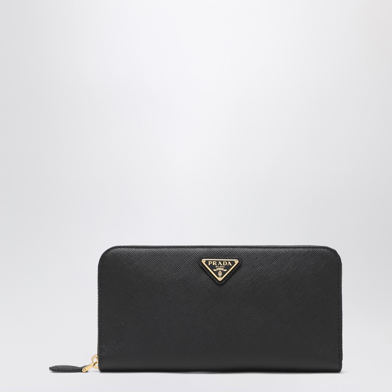 Black Saffiano zip-around wallet