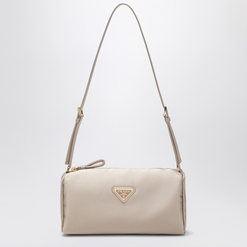 Cameo-colored satin pouch