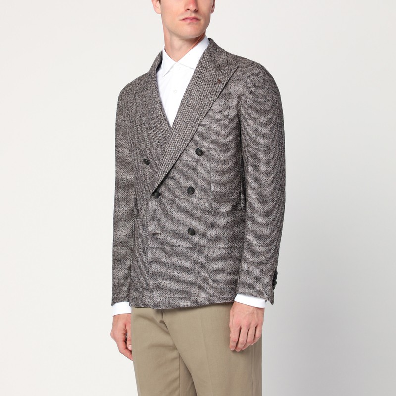 Patterned double-breasted jacket - Tagliatore - Modalova