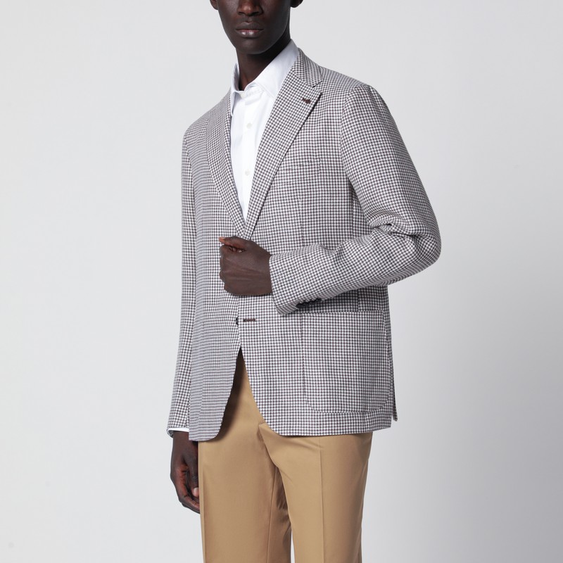 Single-breasted jacket with brown pattern