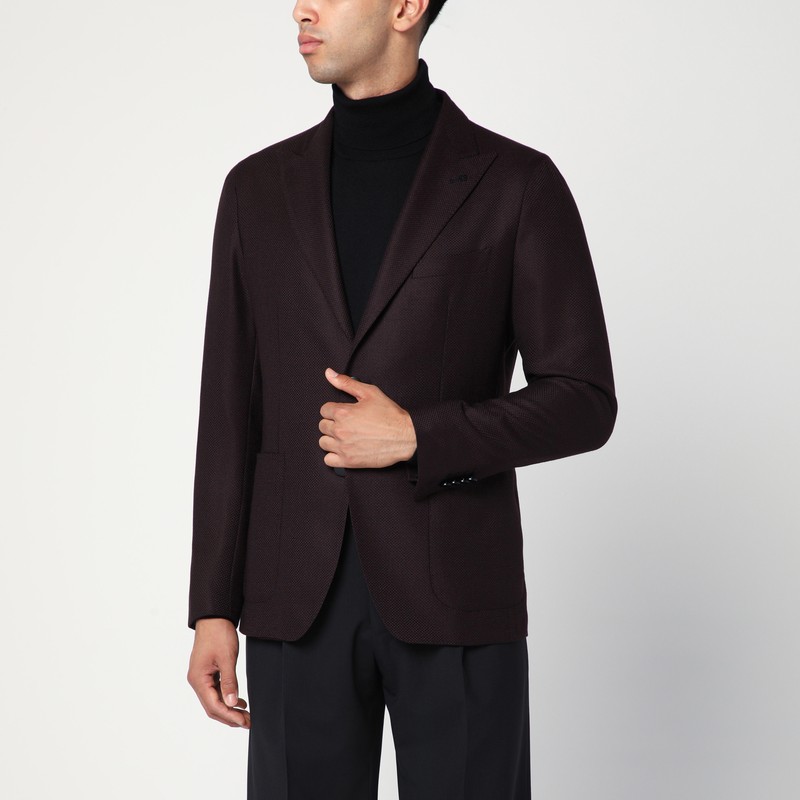 Single-breasted jacket with pattern - Tagliatore - Modalova