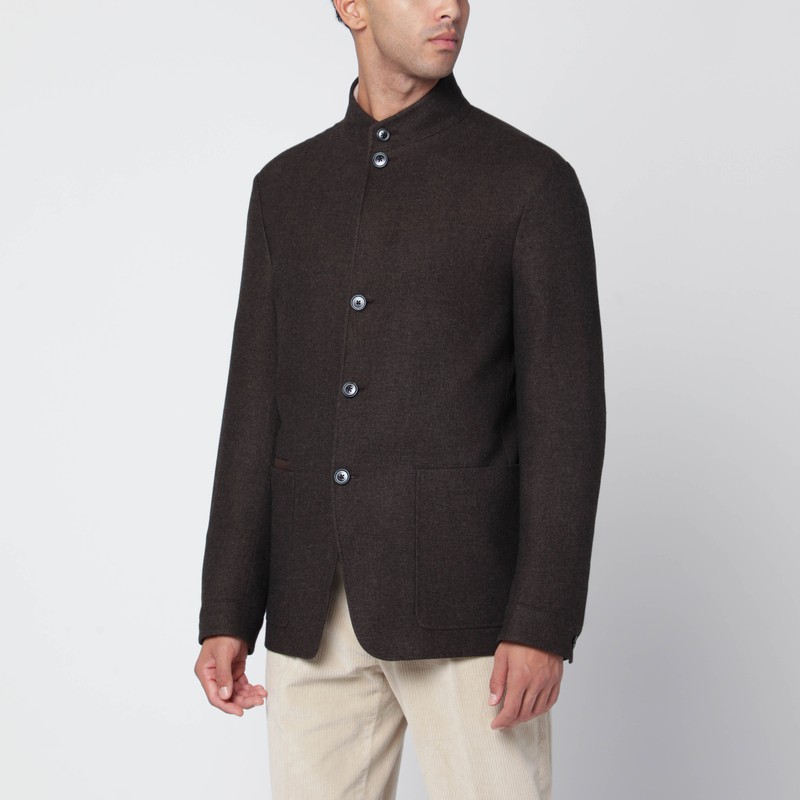 Brown wool and silk jacket