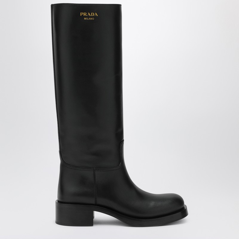 Black leather boots