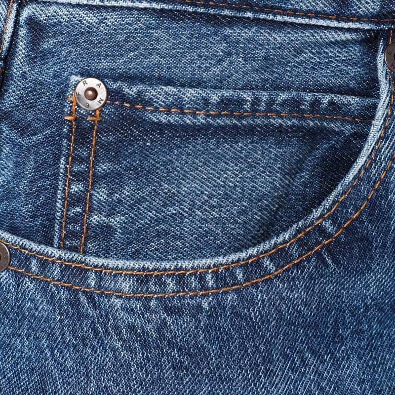 Frame The Collegiate Blue Jeans In Recycled Denim In Blue