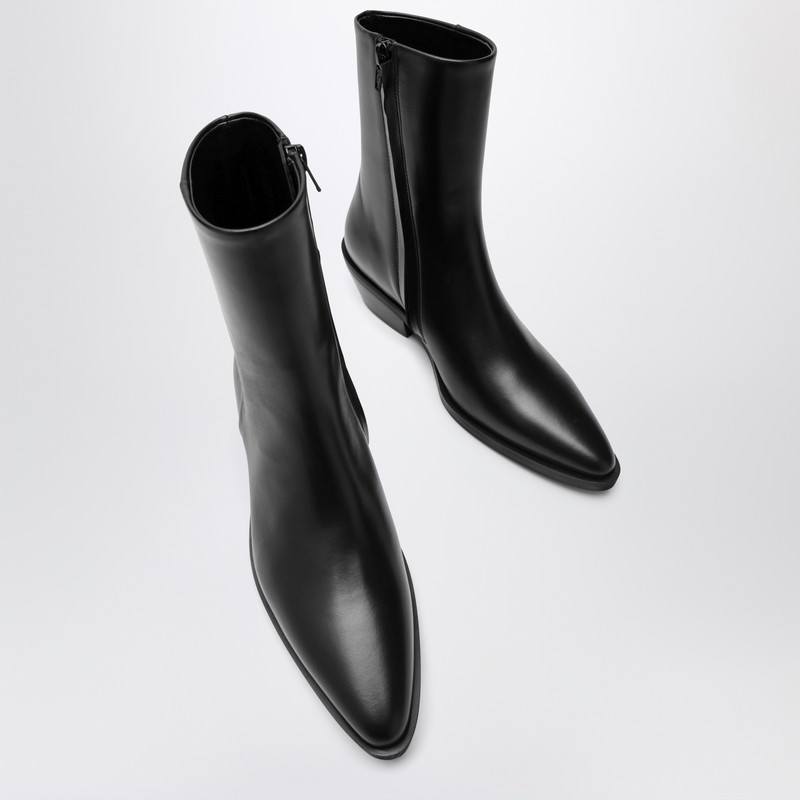 A.emery The Hudson Black Leather Ankle Boots In Black